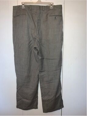 Men's Unbranded Gray Black Plaid Dress Pants Waist 36